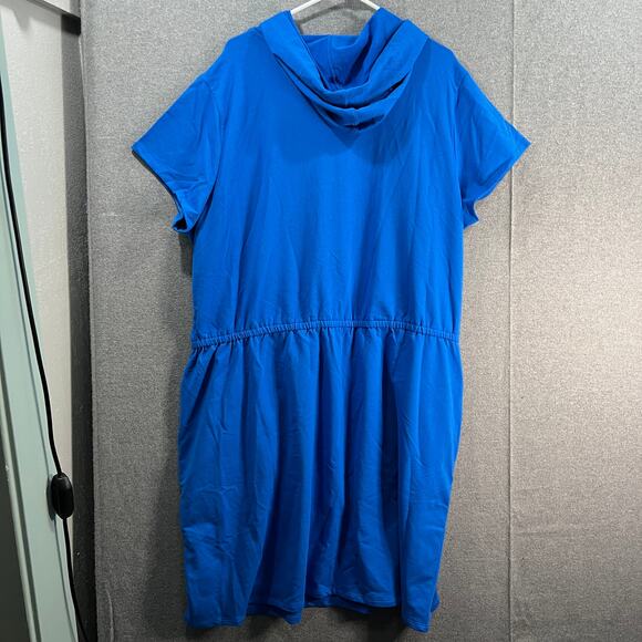 J Jason Wu Regular French Terry Short Sleeve Hoodie Dress Sapphire Size 2X - Picture 2 of 13